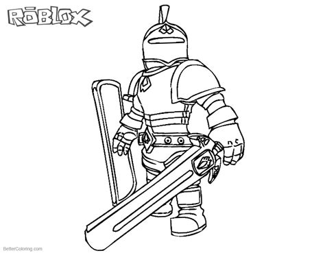 roblox characters coloring pages knight  printable coloring pages