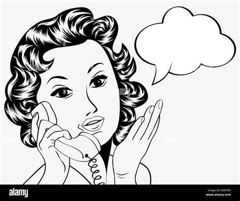 Cute Retro Woman In Comics Style With Message Stock Vector Image And Art