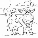 Coloring Cow Dairy Pages Smiling Netart sketch template