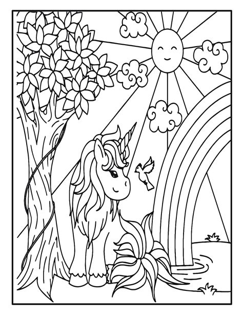 unicorn coloring book pages  kids  unicorn coloring pages  kids