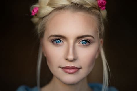 2000x1333 Girl Face Blue Eyes Model Woman Blonde Wallpaper
