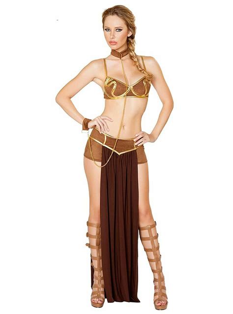 Sexy Star Wars Women Princess Leia Cosplay Bra Top Dress Bikini Slave