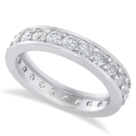 diamond eternity channel set wedding band  white gold ct ad