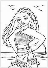 Moana Coloring Kids Pages Print Printable Disney Beautiful Characters sketch template