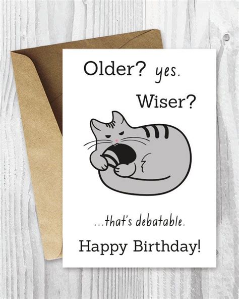 birthday card printable birthday card funny cat