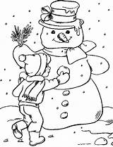 Coloring Snowman Christmas Pages sketch template