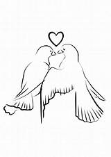 Dove Wedding Coloring Pages Doves Choose Board Line sketch template