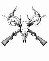 Deer Skull Tattoo Tattoos Drawing Drawings Buck Guns Skulls Hunting Outline Deviantart Designs Coloring Gun Pages Clipart Body Cool Clip sketch template