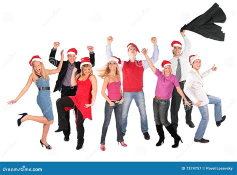 happy christmas people group stock image image  crazy happy