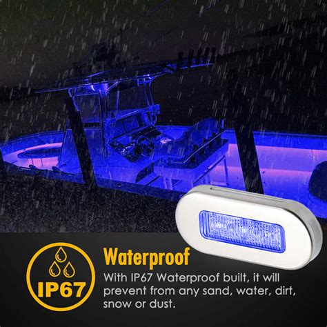 pcs boat marine grade  volt large waterproof cool blue led courtesy lights ebay