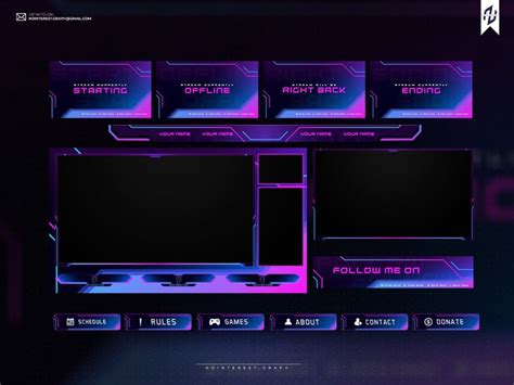 neon purple twitch layout twitch  setup  setup