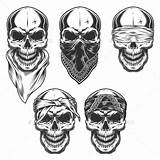 Bandanas Skulls Gangster Caveira Desenho Tatuagem Tatuagens sketch template