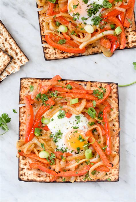 red pepper  egg matzo galettes west   loop