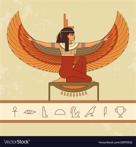 Egyptian Goddess Isis Animation Portrait Vector Image