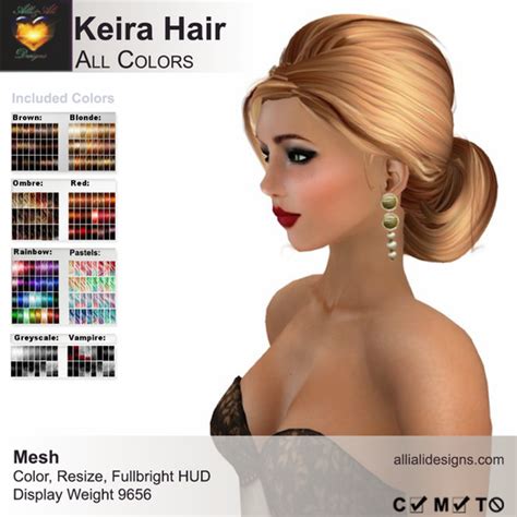 life marketplace aa keira hair  colors pack resizable mesh womens updo hairstyle