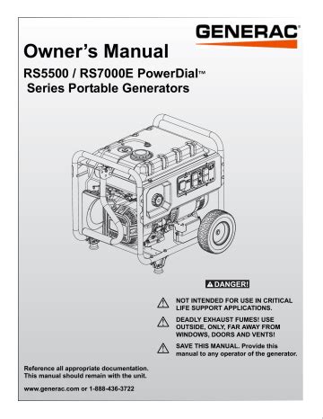 generac rse  portable generator manual manualzz