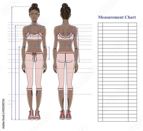woman body measurement chart scheme for measurement human body for