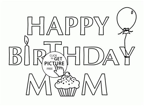 card  birthday mom coloring page  kids holiday coloring pages