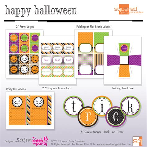 halloween party printables  squared party printables catch