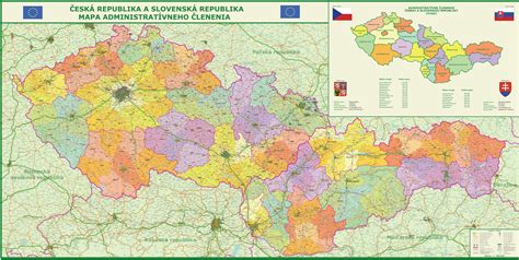 nastenne mapy slovensko  cesko administrativne clenenie xcm lamino listy www