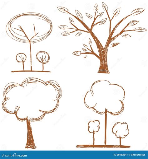 arbres stylises illustration de vecteur image