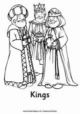 Pages Coloring Christmas Colouring Kings Nativity Three Activityvillage Wise Men sketch template