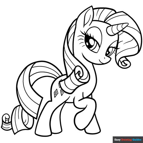 rarity    pony coloring page easy drawing guides