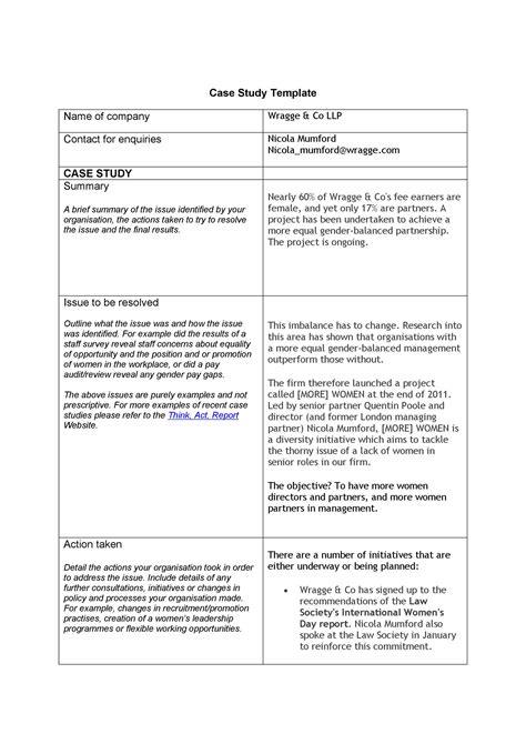 case study templates case study format examples