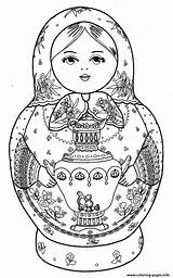Coloring Dolls Russian Pages Printable матрешка яндекс Adult источник Yandex Ua sketch template
