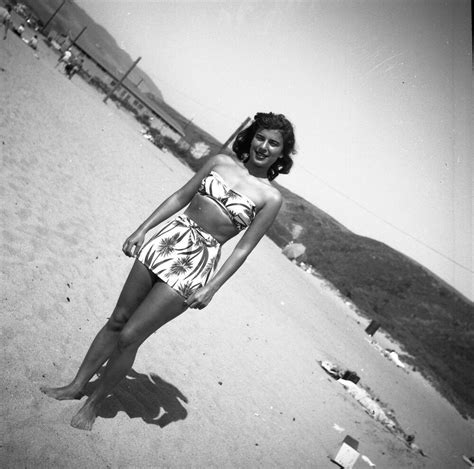 vintage 1950 s black and white pin up bathing suit california beach tan girl photo ebay