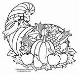 Coloring Cornucopia Pages Thanksgiving Fall Az Printable Drawing Colo sketch template