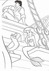Ariel Coloring Pages Boat Erics Kids sketch template