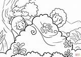 Coloring Adam Pages Eve Garden God Hid Printable Among Lord Trees Dot Drawing sketch template