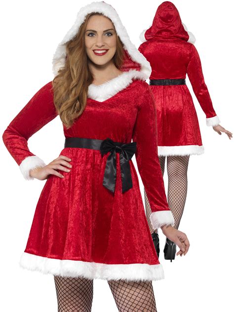 ladies curves miss santa costume adults christmas fancy dress plus size