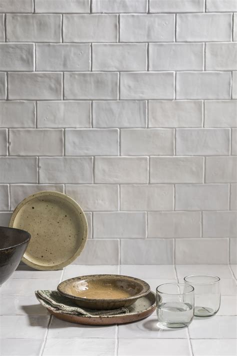 Zellige Nouveau Metro White Matt Ceramic Kitchen Tile Inspiration