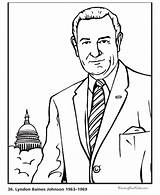 Coloring Johnson Lyndon Pages Presidents President Printable Patriotic 36th Printing Help Go States United Print Printables Usa sketch template