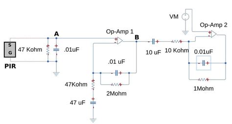 typical amplifier circuit    pir sensor   scientific diagram