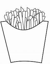 Coloring Fries French Popular Colouring sketch template