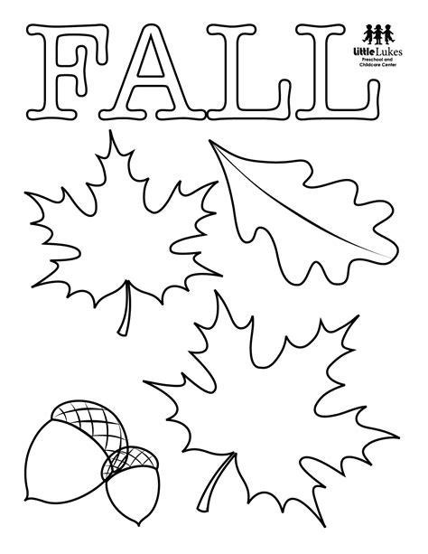 fall coloring pages  lukes preschool  childcare center