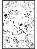 Unicorn Crayola Elephants Print sketch template