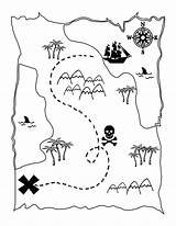 Treasure Pirate Kids Maps Map Printable Coloring Activity Pages sketch template