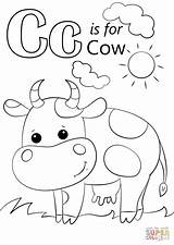 Coloring Letter Cow Pages Printable Preschool Alphabet Color Crafts Letters Worksheets Toddlers Print Supercoloring Farm Activities Colouring Toddler Preschoolers Theme sketch template
