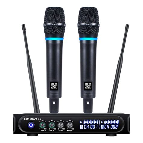 kithouse  uhf rechargeable wireless microphone system karaoke microphone wireless mic cordless