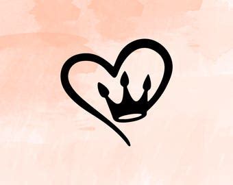 heart crown svg etsy