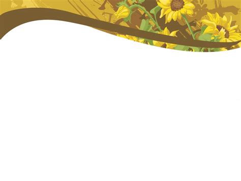 sunflowers design powerpoint templates brown flowers green orange   backgrounds