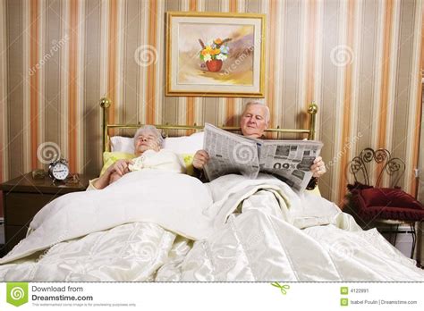 old couple in bed stock image image of elderly together 4122891
