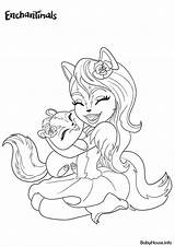 Enchantimals Coloring Fox Flick Hugs Felicity Choose Board sketch template