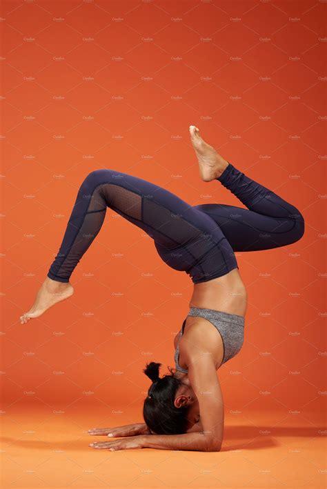 handstand  split yoga pose sports stock  creative market