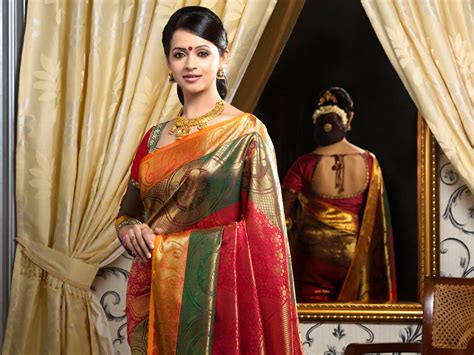 Actress Bhavana In Silk Saree At Photo Collection