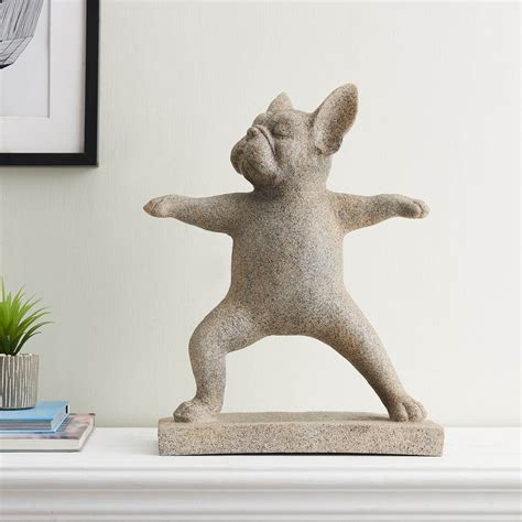 yoga dog statue french bulldog   yoga dog statue french